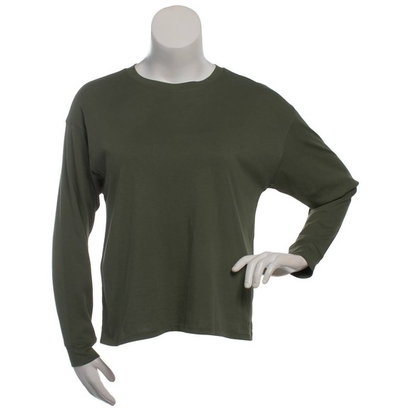 Calvin Klein Long-Sleeve Tee Thyme Cotton, Size M - Picture 1 of 4
